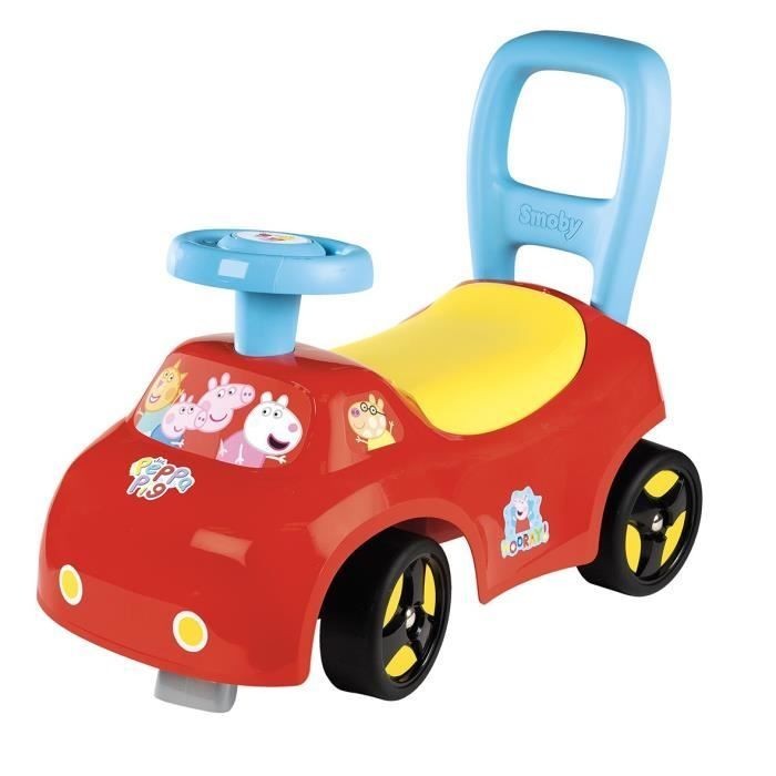 Porteur auto enfant 1 an premier âge évolutif Peppa Pig avec volant et dossier