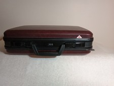 Vintage Briefcase Hard Maroon With Dual Key And Combination Locks
