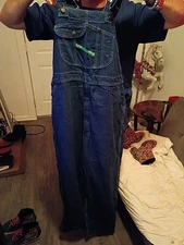 Vintage Key Imperial Work Farm Overalls Men's Blue Denim