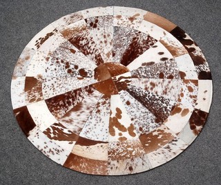 Cowhide Round Patchwork Carpet Handmade Cowhide Carpet (36"x36") Home Décor 450