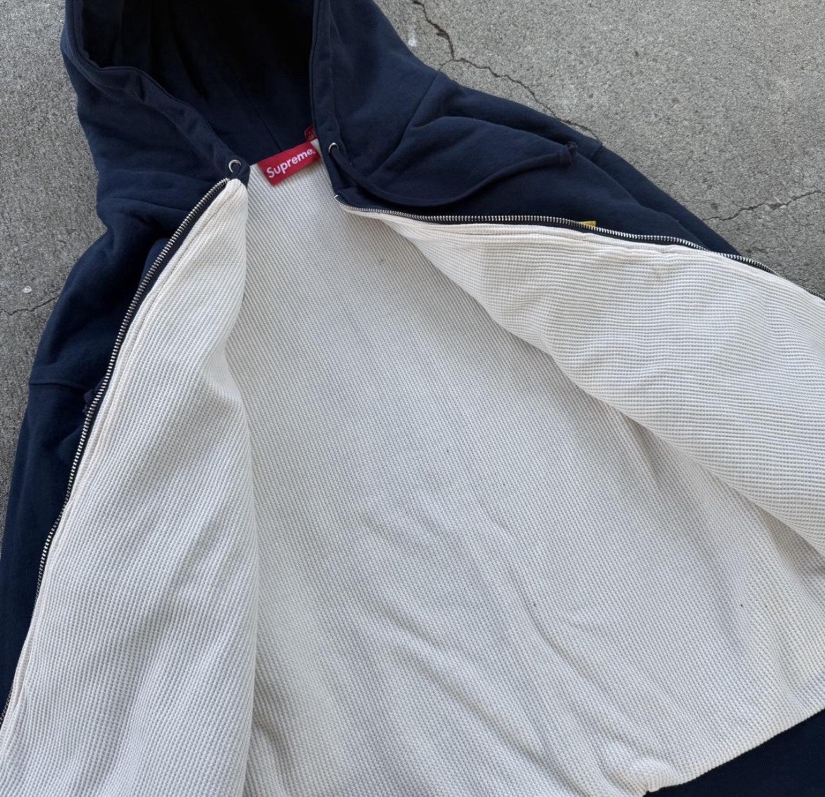 Supreme Thermal Lined Zip Up Hoodie Arc Logo Heavyweight