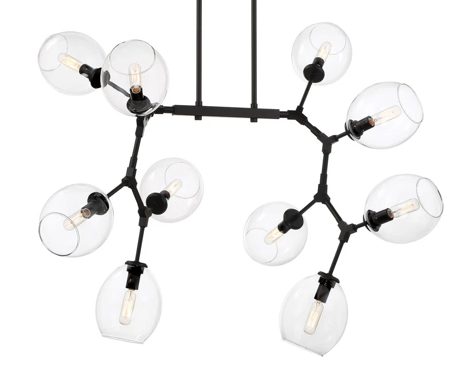 Lámpara de araña abstracta Kovacs P1360 Nexpo 10 luces 50" W - negra Foto 3 de 4