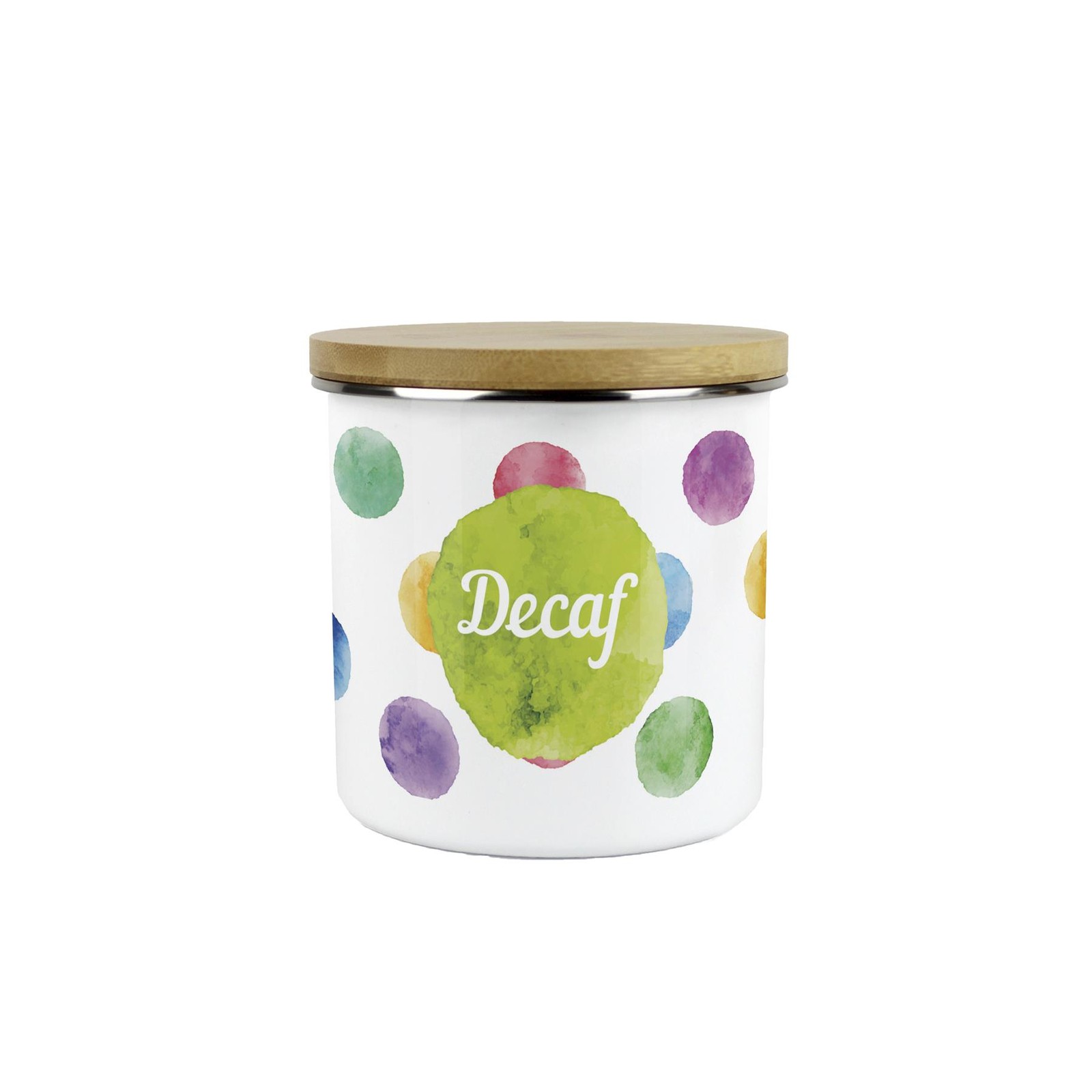 Multicolour Polka Dots Decaf Canister - Kitchen Storage Jar Housewarming Gift