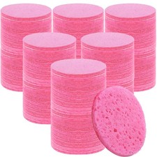 300 Count Compressed Facial Sponges for Cleansing Natural Cellulose Disposabl...