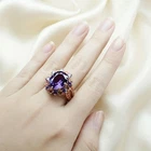 925 Sterling Silver Rose Gold Rings Sparkling Color Change Spinel Oval 9.56Ct