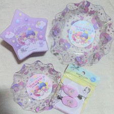 Sanrio Little Twin Stars Kiki Lala 4pc Set Tray Hair Clip Tool Stand NEW Japan