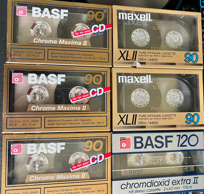 Audiokassetten OVP C90 C120 Chome BASF MAXELL