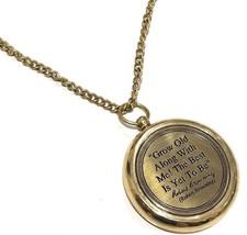 Maritime Treasures Brass Pocket Compass with Chain Nautical Engraved Design