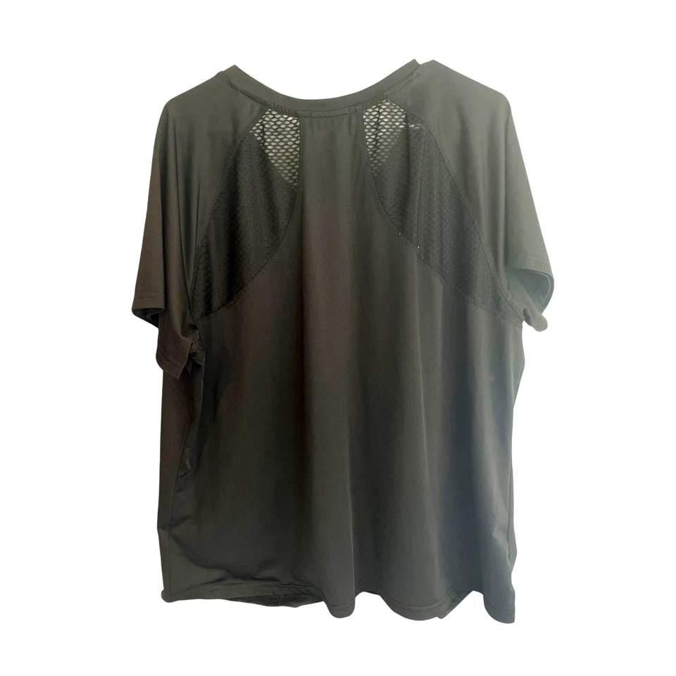 Aeropostale Plus Talla 3X Camisa de Entrenamiento Deportiva Athleisure Negra Ventilada Hombro Foto 2 de 4