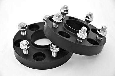 25MM HUB CENTRIC WHEEL SPACERS FOR SUBARU 5X100 CB 56.1 WITH STUDS ATTACHED .