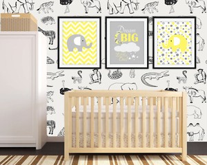 grey and yellow childrens bedroom