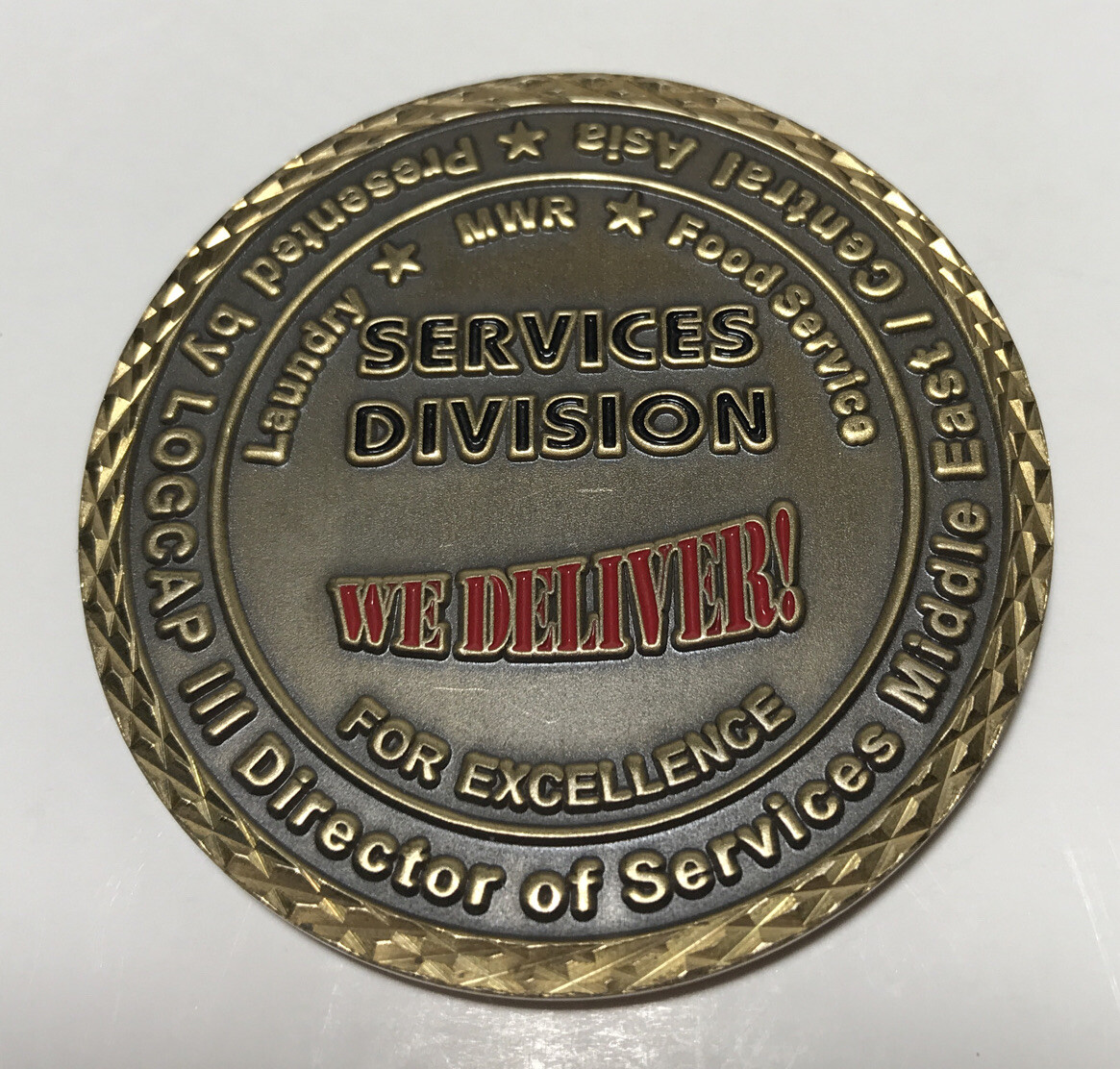 Logcap III Services Division Middle East I Central  Asia Challenge Coin