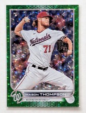 2022 Topps Mason Thompson Green Foilboard /499 RC #38 Washington Nationals