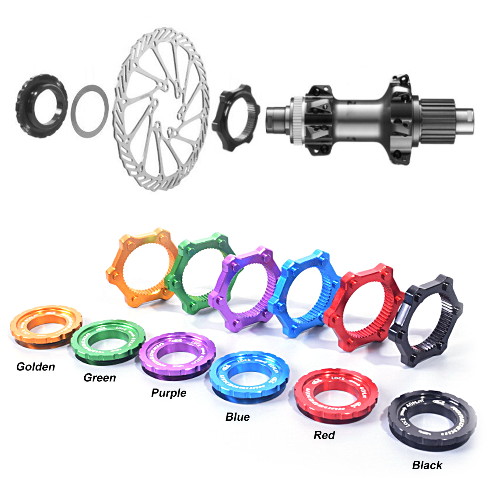 Hub Centerlock Vivid Color Antioxidation Cycling Bike 6bolt Disc