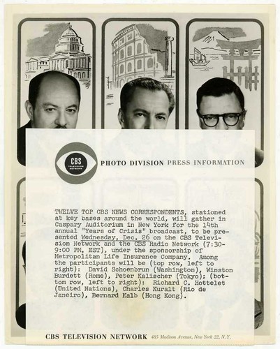 Years of Crisis 1962 Original CBS News TV Press Photo - Picture 2 of 2