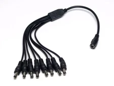 1 to 8 Port Splitter DC Power Cable Wire Adapter For CCTV Security Camera