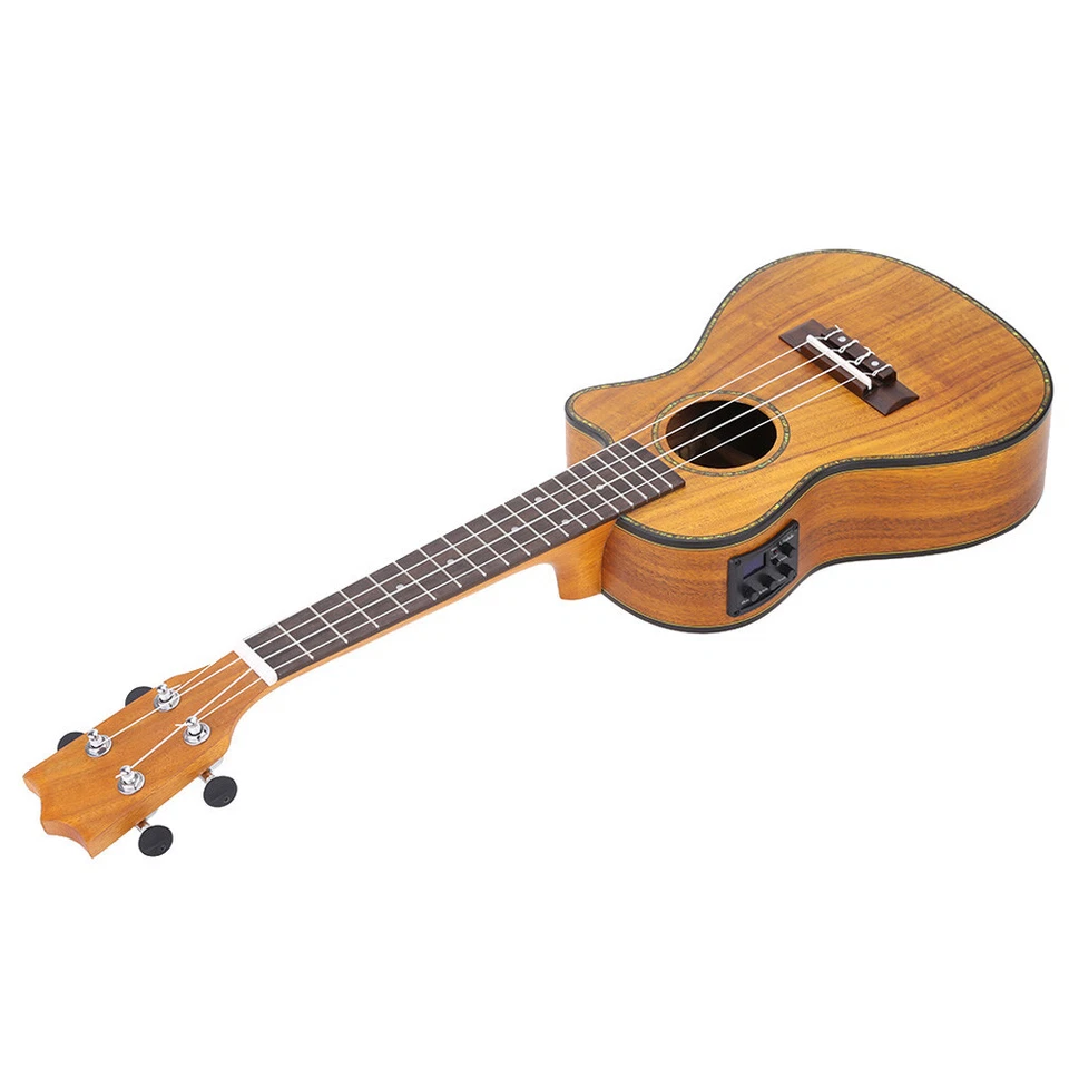 Ukelele recortado de 24" 4 cuerdas con ecualizador cuerpo de madera contrachapada Koa diapasón de palisandro H3K0 Foto 2 de 4