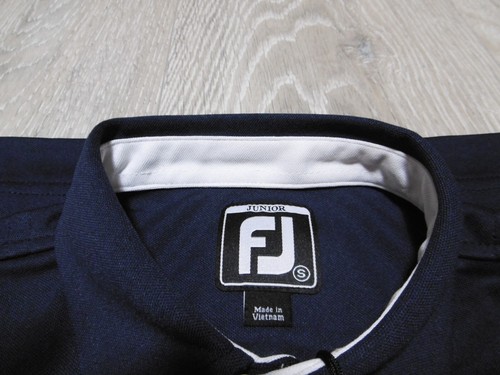 Footjoy Youth Boy Small Golf Logo EL CAB Polo Shirt Navy Blue SS NWT - Picture 3 of 8