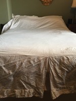 Vintage 'christy' Cotton Sateen Grey/cream Bedspread 52 Wx 74l+ 16 Overhang Vintage 'christy' Cotton Sateen Grey/cream Bedspread 52 Wx 74l+ 16 Overhang