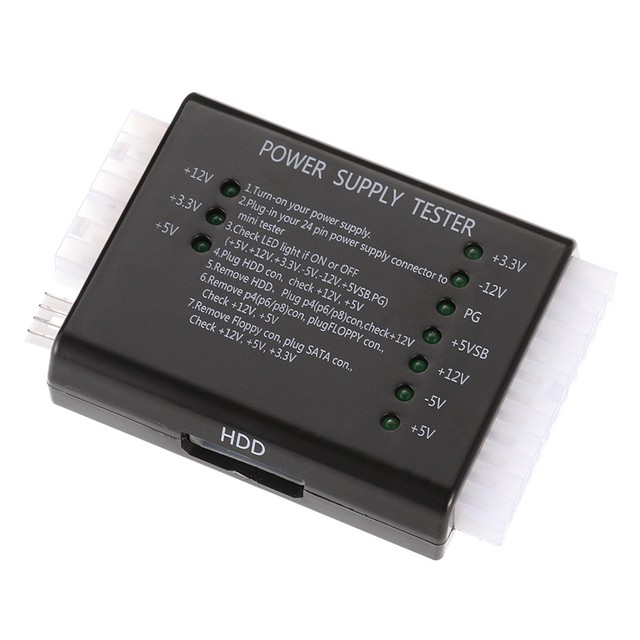 ATX Power Supply Tester - Diagnostic Tool For 20/24 Pin, 4/8 Pin 12V, 6 Pin PSUs (US Seller)