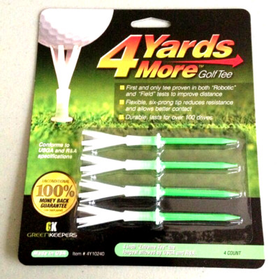 4 Four Yards More 4'' Golf Tees 4 pack GREEN