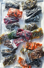 Spider jigs, soft plastic MED  3 1/2 "- 4"  10 Random =  10 Packs 150 Qty Lot