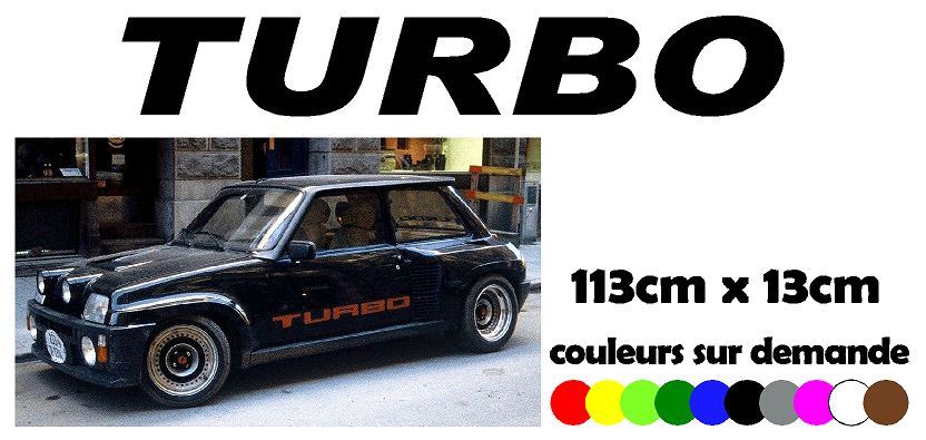 Sticker Turbo B autocollant noir en vinyle pour carrosserie de voiture