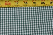 34" Long, Vintage, Green  Cream 1/8" Woven Cotton Gingham, P8792