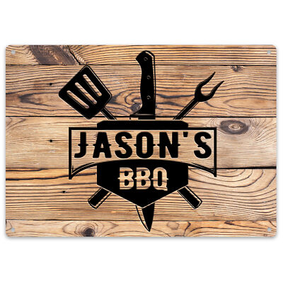 Grillschild personalisiert Garten Party Geschenk für Papa Grillschilder Plaketten Outdoor