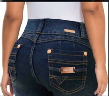 NWT PLUS SIZE Colombian Butt Lift Jeans Brazil push up stretch skinny rips 19 21