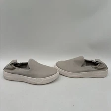 Sofft FANA Grey Leather Round Toe Slip On Platform Slip-On Sneakers, Size 7.5M