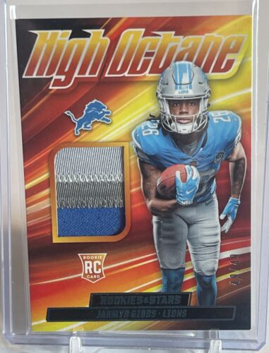 2023 ROOKIES & STARS JAHMYR GIBBS HIGH OCTANE (3) COLOR PATCH  49 /49 LIONS RC - Picture 1 of 3