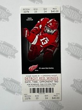 2013 Dallas Starts at Detroit Red Wings Opening Night Ticket 1/22/13