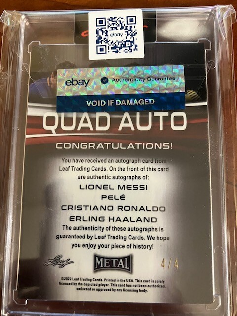 2022 Leaf Metal Lionel Messi Pele Cristiano Ronaldo Erling Haaland Auto (4/4) view 4