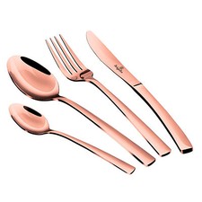 Besteck 24 Teile Edelstahl Poliert, Besteck-Set 6 Personen, Modernes Design  Ber