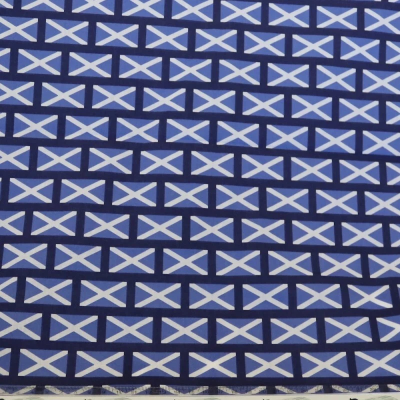 Polycotton Fabric Scotland Flags Saltire Scottish