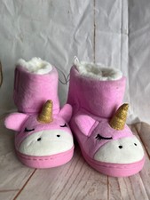 BNWT Girls Sz 6 Baby Anko Brand Cute Pink Unicorn Slippers Boots Rubber Sole