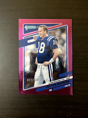 Peyton Manning 2021 Donruss Purple Stat Line Variation /500 #148 Colts HOF SP