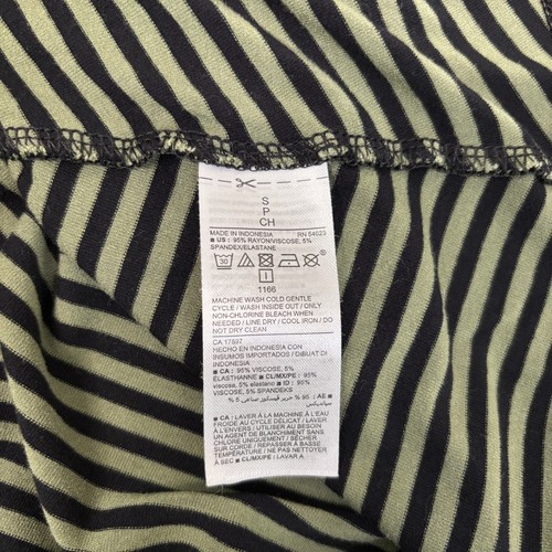Antiguo Vestido Columpio Azul Marino Pequeño Verde Negro Rayas Manga Corta Elastizado Informal - Imagen 11 de 11