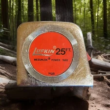 Vintage Lufkin 25’ Tape Measure Mezurlok Power Tape Y125