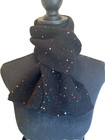 Ob. D. Handmade, Hand Knit Mohair-Blended Sequined Dress Scarf, Black — photo 7
