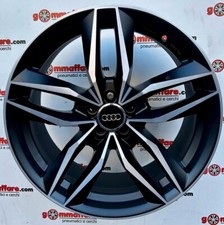 4 cerchi lega audi rs style r18 nero opaco diamantato lt003408