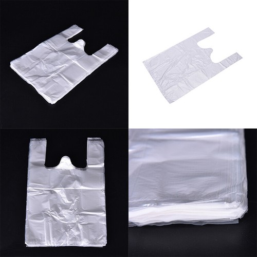 100 Design Plastic T-Shirt Retail Shopping Supermarket Bags Handles Packaging F* - Picture 7 of 12