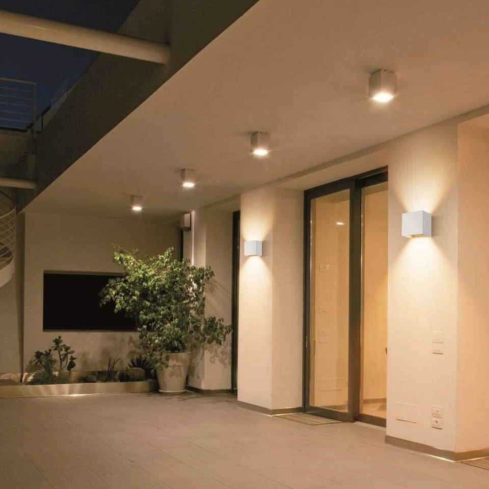 Cube Würfel LED Wandleuchte Up Down außen/innen Strahler Licht Lampe wasserdicht - Bild 3 von 4