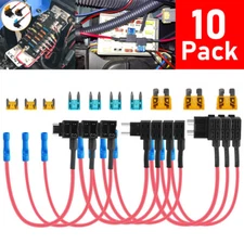 10Pcs Car Add-a-Circuit Fuse Adapter 12V w/ Standard Mini Tap Blade Fuse Holder