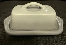 Chantal Mini Covered Butter Dish Ceramic Stoneware, 5" Ombre Grey Hold 1/2 Stick
