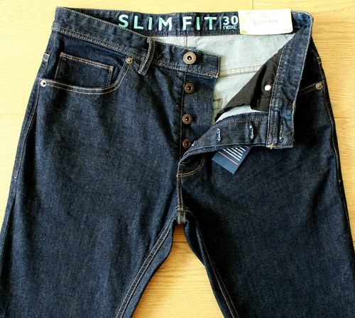 Next Jeans Ladies Slim Fit Skinny Stretchy Button Fly Blue Size 30L New with tag - Picture 3 of 11