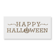 Happy Halloween Jack O Lantern Stencil - Reusable Mylar Stencils for Painting