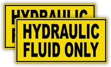 (pair) HYDRAULIC FLUID ONLY Vinyl Sticker Decal