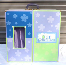 VTG Our Generation OG Vanity Wardrobe Wood Carry Case for 18" Dolls Retired HTF